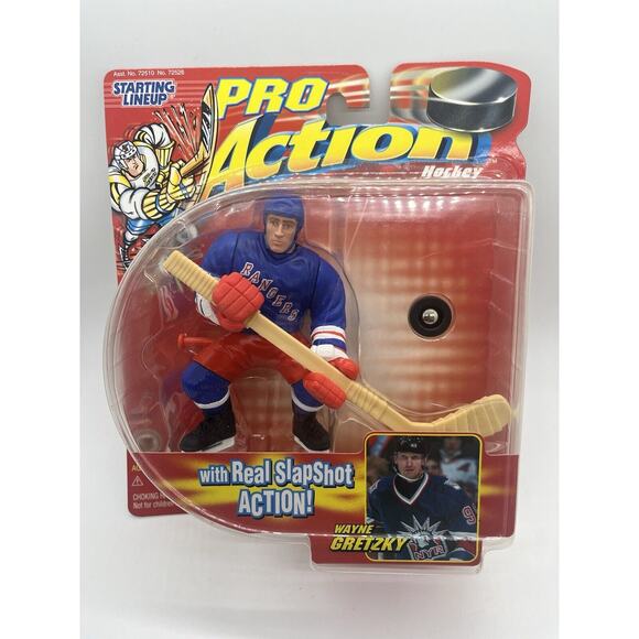 1998 HASBRO STARTING LINEUP NHL PRO ACTION WAYNE GRETZKY NEW YORK RANGERS HOF - Picture 1 of 8